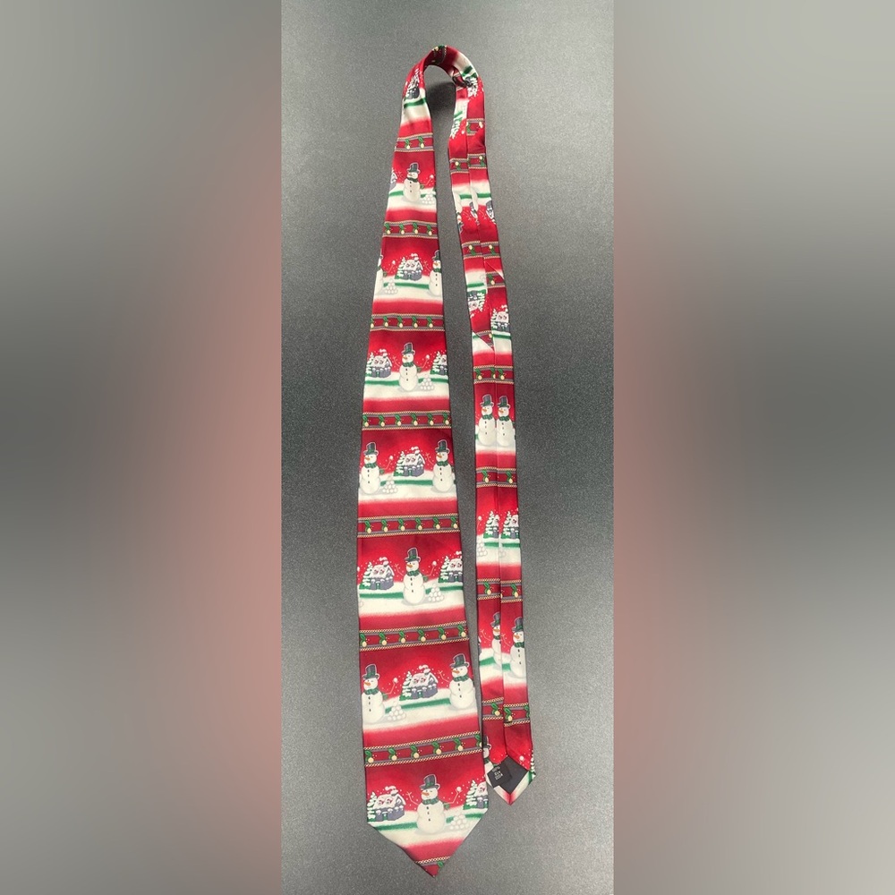 Holidays Snowman Tie Christmas Silk
